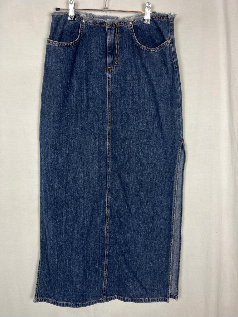 Vintage Y2K Bubblegum USA Denim Jean Maxi Skirt